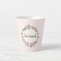 Pink Wildflower Wreath Custom Name Monogram