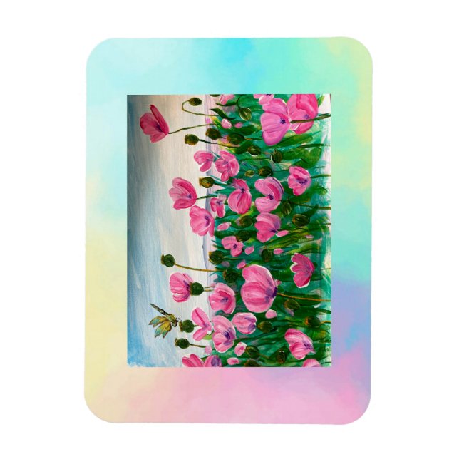 Pink Wildflowers  Magnet (Vertical)