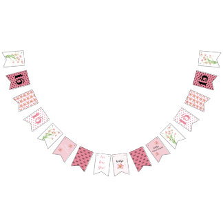 Pink Wildflowers Sweet Sixteen Birthday Party Bunting