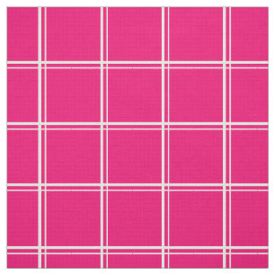 Pink Windowpane Plaid Fabric