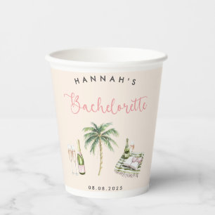 Pink Wine Country Bachelorette Weekend Paper Cups