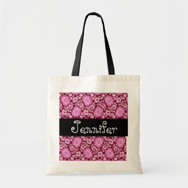 Pink Wine Wedding Favour Damask Bag for Bridesmaid (Front)