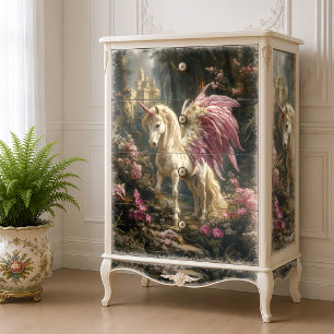 Pink Winged Unicorn Woodland Magical Decoupage Tissue Paper
