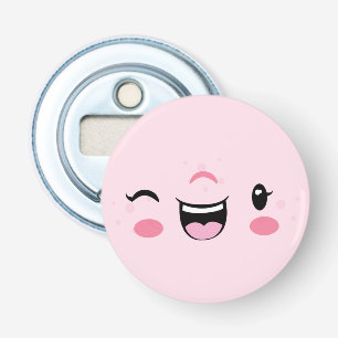 Pink Winking Kawaii Face Bottle Opener