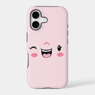 Pink Winking Kawaii Face Case