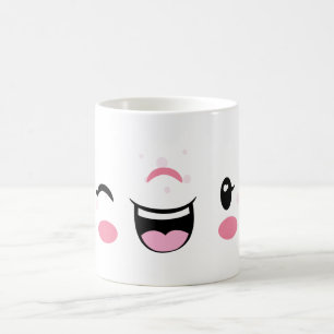 Pink Winking Kawaii Face Mug