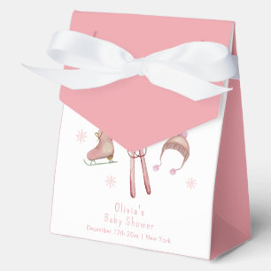 Pink Winter Après Bébé Ski Baby Shower  Favour Box