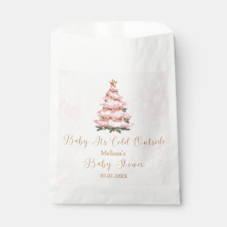 Pink Winter Baby Its Cold Outside Baby Shower Favour Bags