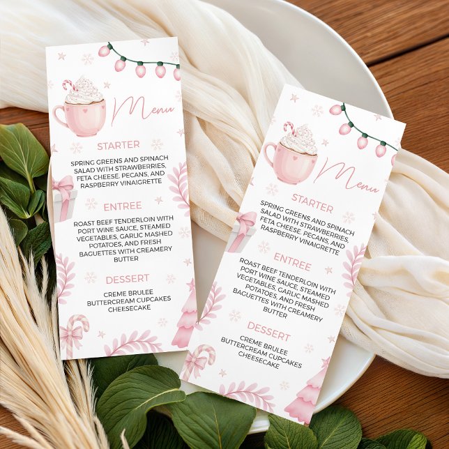 Pink Winter Baby Shower Menu (Creator Uploaded)