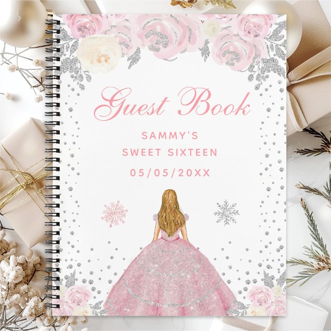 Pink Winter Blonde Hair Princess Sweet Sixteen Notebook (Creator Uploaded)