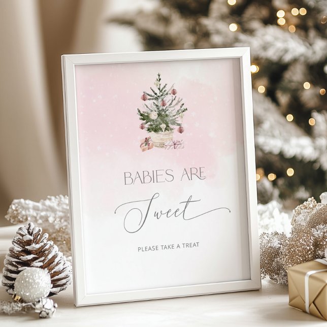 Pink winter Christmas Babies are sweet Poster (Creator Uploaded)