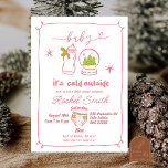 Pink Winter Christmas Hand Drawn Baby Shower Invitation<br><div class="desc">Cold Winter Baby Shower,  Snowflakes Christmas Baby Girl,  Snow Globe Shower,  Snowball Baby Shower,  Pink Hand Drawn Bottle Baby Shower,  Sprinkle Christmas Baby Girl,  Snow in Love Christmas Baby Shower.</div>
