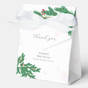 Pink Winter Clothesline Ornaments Baby Shower Favour Box