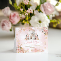 Pink Winter Cute Bear Its a Girl Baby Shower