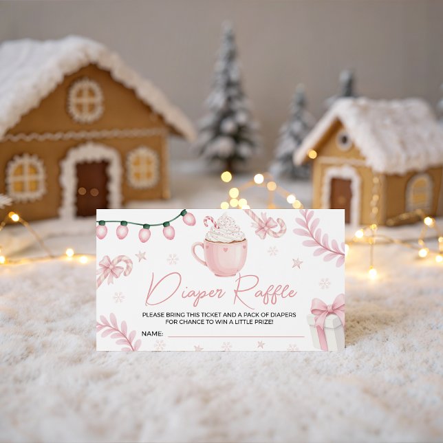Pink Winter Diaper Raffle Ticket Enclosure Card (Creator Uploaded)