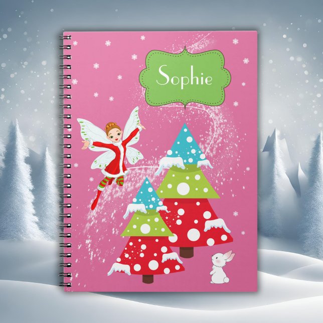 Pink Winter Fairy Custom Name Notebook (Creator Uploaded)