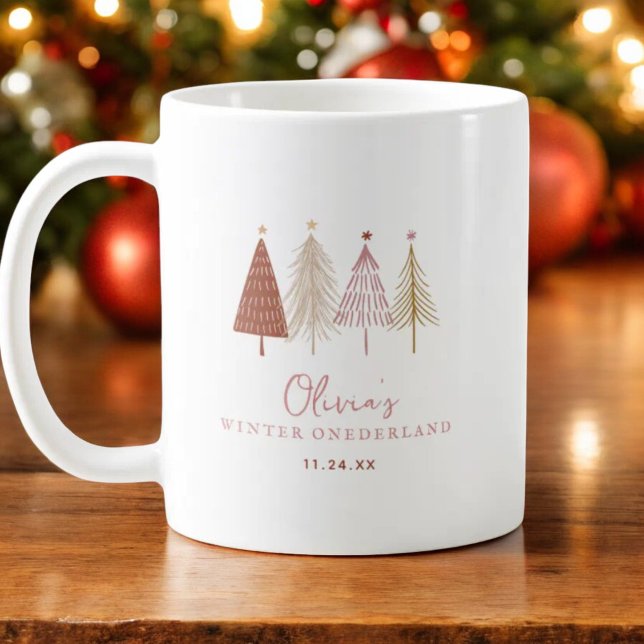 Pink Winter Onderland Girl 1st Favour Coffee Mug (Creator Uploaded)