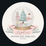 pink winter onederland first birthday favour tag<br><div class="desc">Celebrate your little sugar plum's first birthday with this magical Pastel Pink Nutcracker First Birthday Bundle. This delightful printable party decor captures the magic of a Christmas Winter Onederland theme, perfect for your girl's special day. Instantly downloadable, the bundle features a whimsical array of Sugar Plum holiday decorations, infusing the...</div>