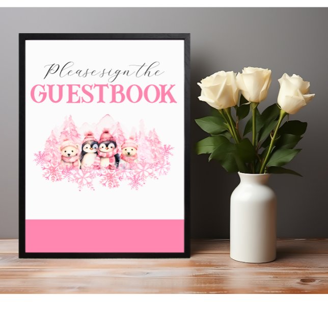Pink Winter ONEderland Guestbook Sign (Creator Uploaded)
