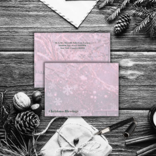 Pink Winter Setting Christmas Blessings Envelope