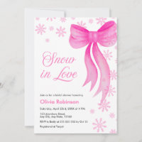 Pink Winter Snow in Love Snowflakes Bridal Shower
