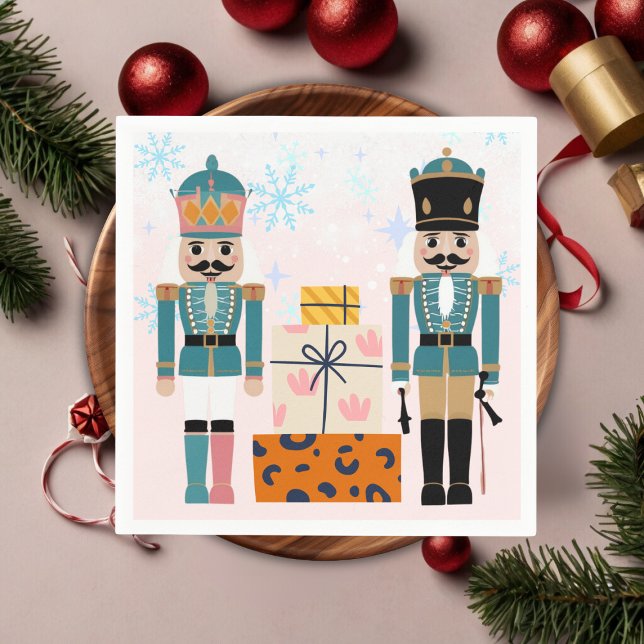 Pink Winter Snowflakes Nutcracker Baby Shower Napkin (Creator Uploaded)