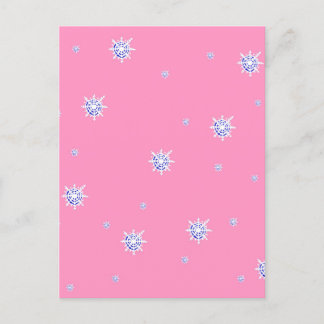 Pink Winter Snowflakes   Postcard