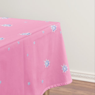 Pink Winter Snowflakes Tablecloth