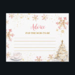 Pink Winter Tea Party Baby Shower Advice For Mom Enclosure Card<br><div class="desc">Baby Is Brewing Pink Winter Tea Party Baby Shower Advice for Mommy to Be Card
Customize with your own text!</div>