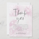 Pink Winter Watercolor Baby Shower Thank You Card<br><div class="desc">Elegant and modern baby it's cold outside theme girl's baby shower thank you card featuring illustration of white glowing snowflakes on a pink watercolor background. The message thanks guests for coming to the shower and for their gifts.</div>