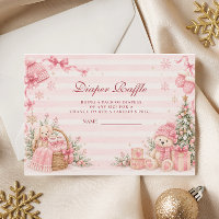 Pink Winter Wonderland Baby Shower Diaper Raffle