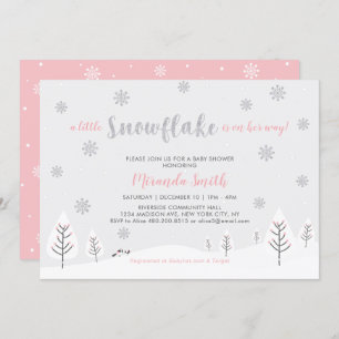 Pink Winter Wonderland, Girl Baby Shower/Sprinkle Invitation