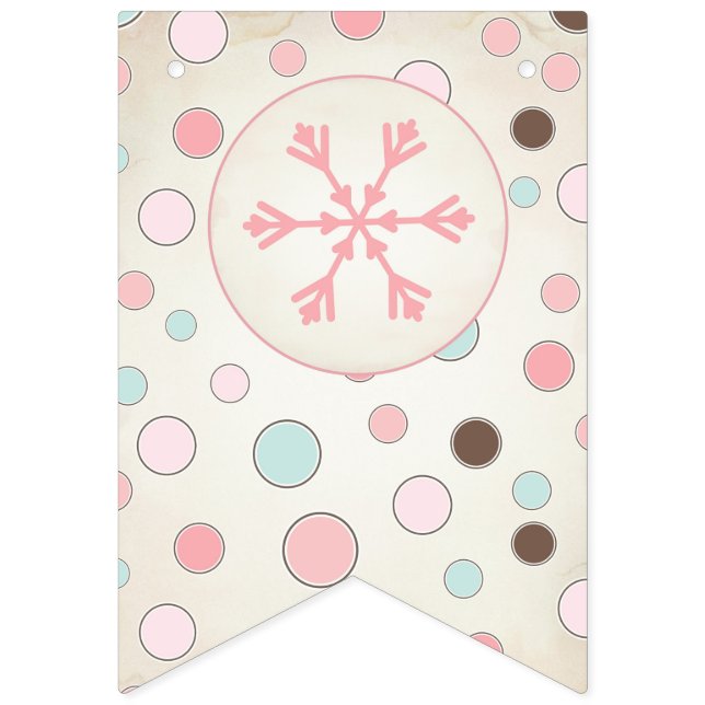 Pink Winter Wonderland Girl Birthday Banner (First Flag)