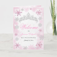 Pink Winter Wonderland Quinceanera Program