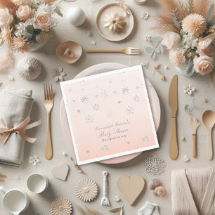 Pink Winter Wonderland Snowflake Baby Shower Napkin