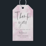 Pink Winter Wonderland Watercolor Baby Shower Gift Tags<br><div class="desc">Elegant baby shower favour tag featuring illustration of a white glowing snowflakes on a pink watercolor background.</div>