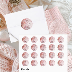 Pink winter woodland modern Baby Shower Classic Round Sticker