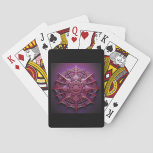 Pink Wireframe Mandelbrot Playing Cards
