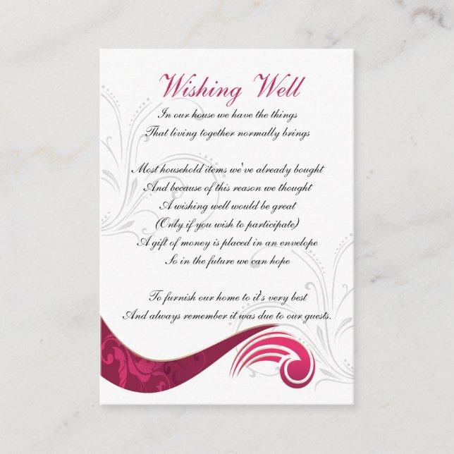 pink wishing well cards (Front)