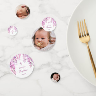 Pink Wisteria Baptism Table Confetti