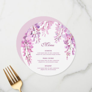 Pink Wisteria Round Menu