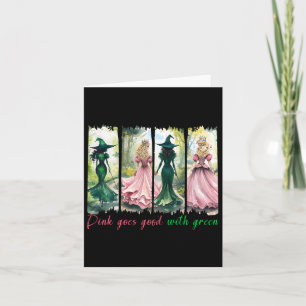 Pink Witch Goes Good With Green Halloween Witch Wo Card