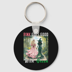 Pink Witch Goes Good With Green Halloween Witch Wo Key Ring