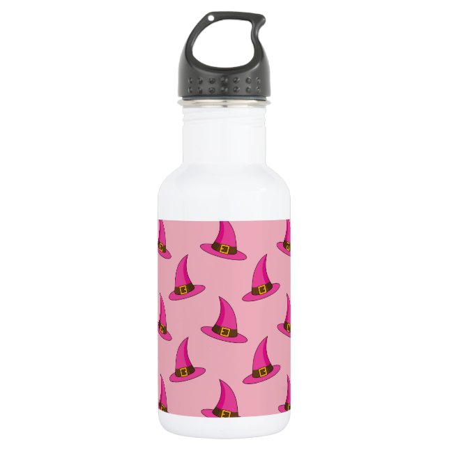 Pink Witch Hat 532 Ml Water Bottle (Front)