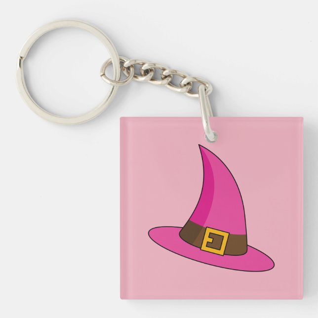 Pink Witch Hat Key Ring (Front)