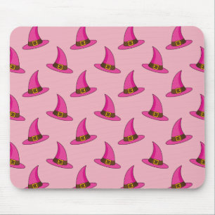 Pink Witch Hat Mouse Pad