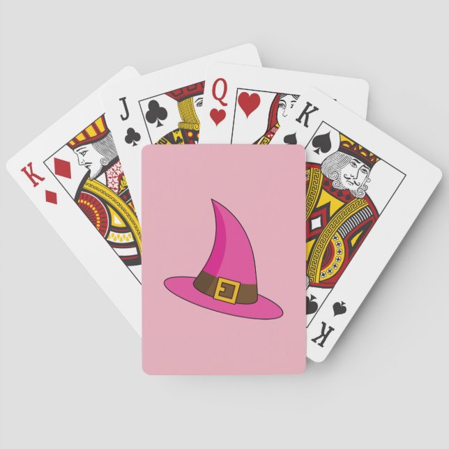 Pink Witch Hat Playing Cards (Back)