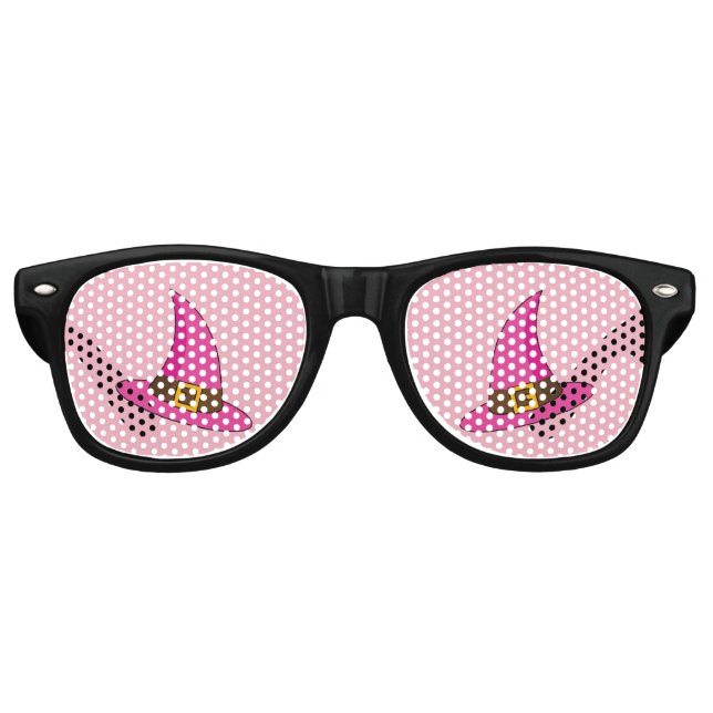 Pink Witch Hat Retro Sunglasses (Front)