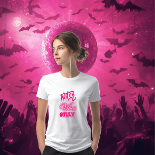 pink witch vibes only halloween typography woman Tri-Blend shirt
