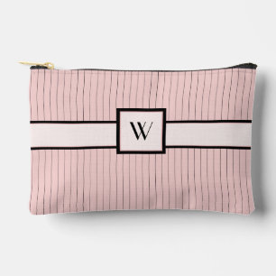 Pink with Black Pinstripes Accessory Pouch